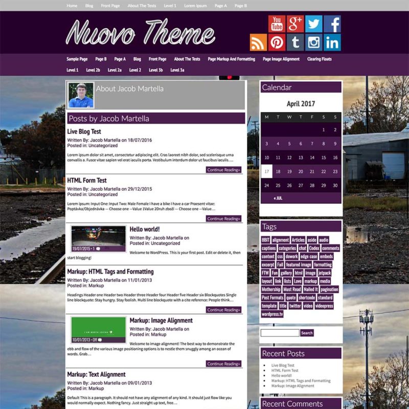 Author Template for the Nuovo WordPress template