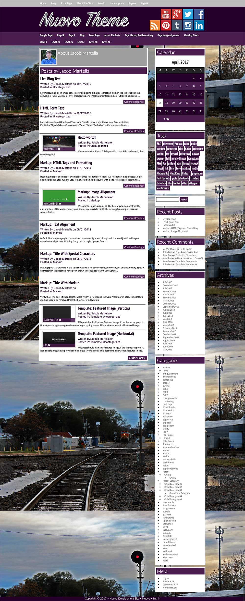 Author Template for the Nuovo WordPress template