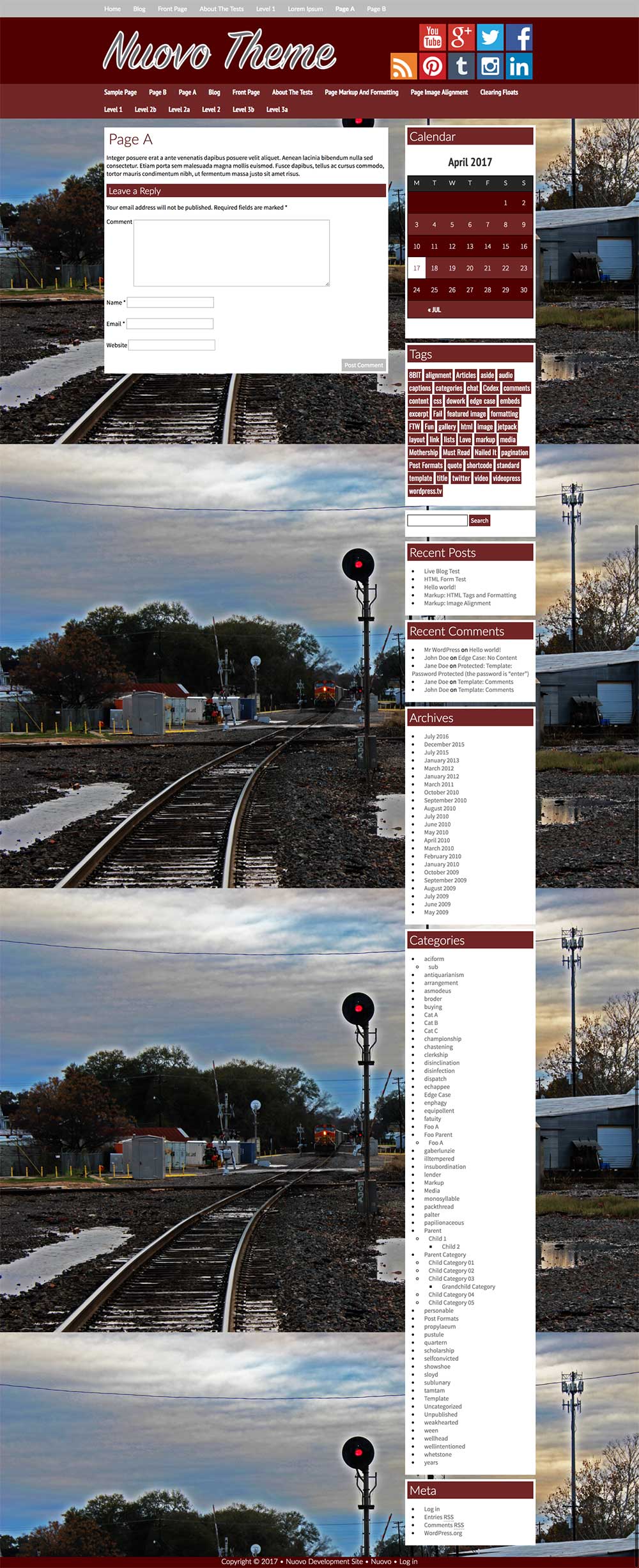 Page Template for the Nuovo WordPress template