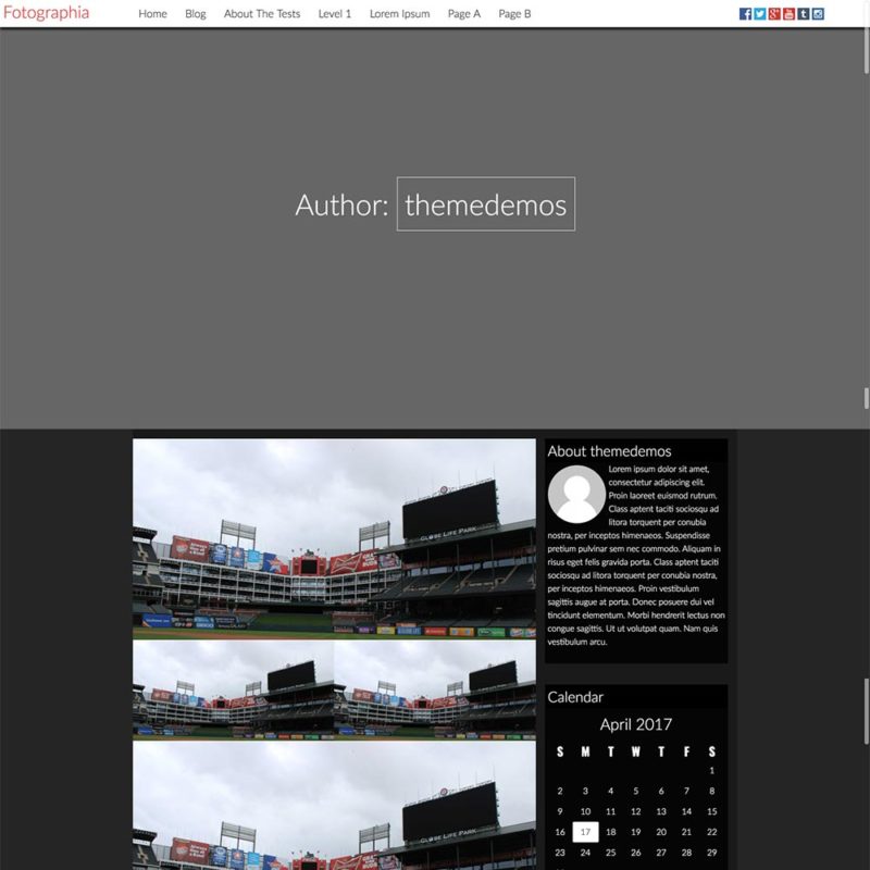 Author Template for the Fotographia WordPress theme