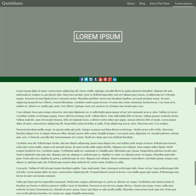 Page Template for the Quotidiano WordPress theme