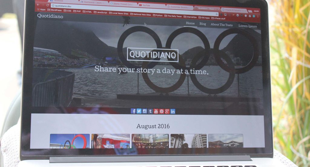 Computer screen with the Quotidiano homepage