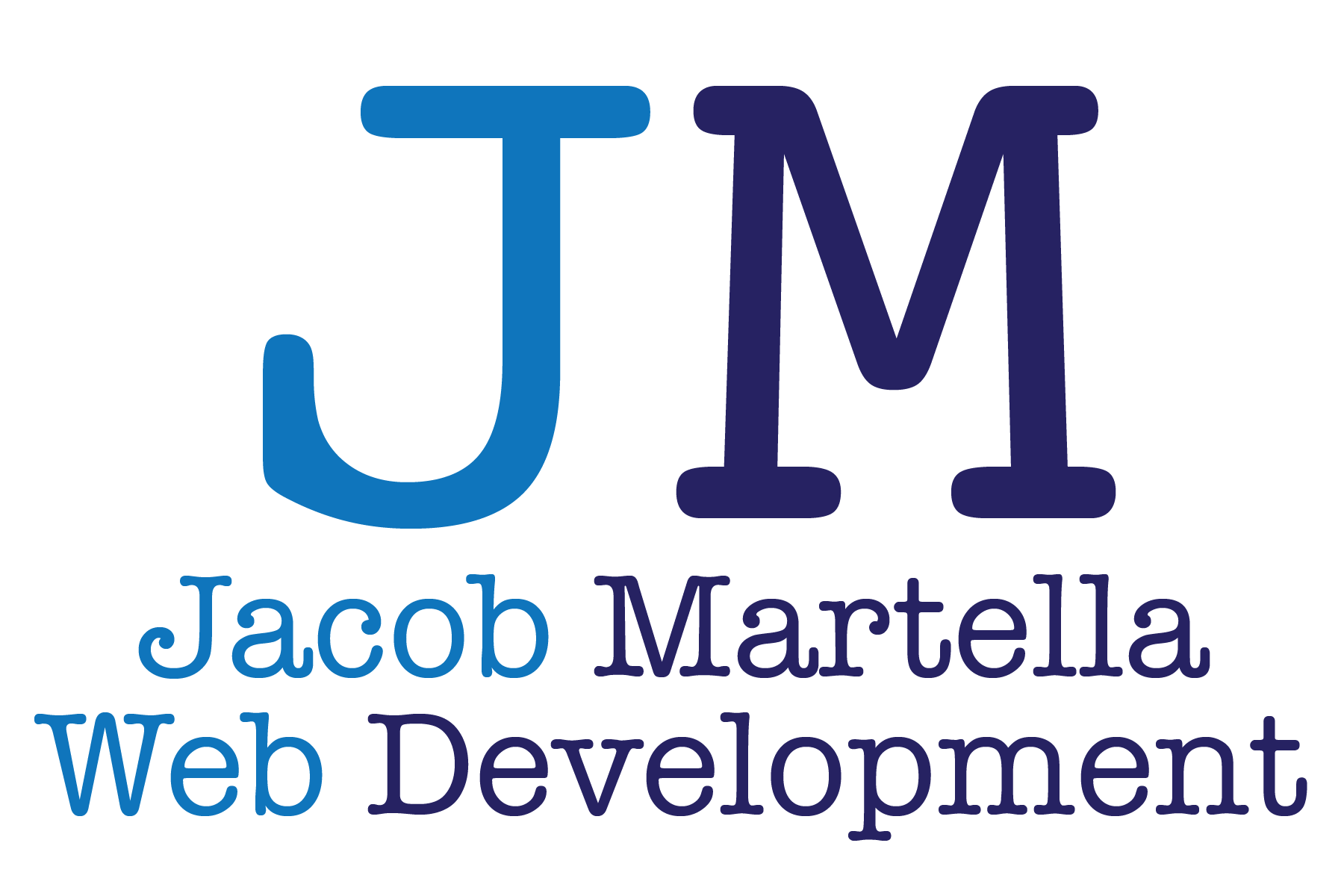 Jacob Martella Web Development logo with blue bottom text