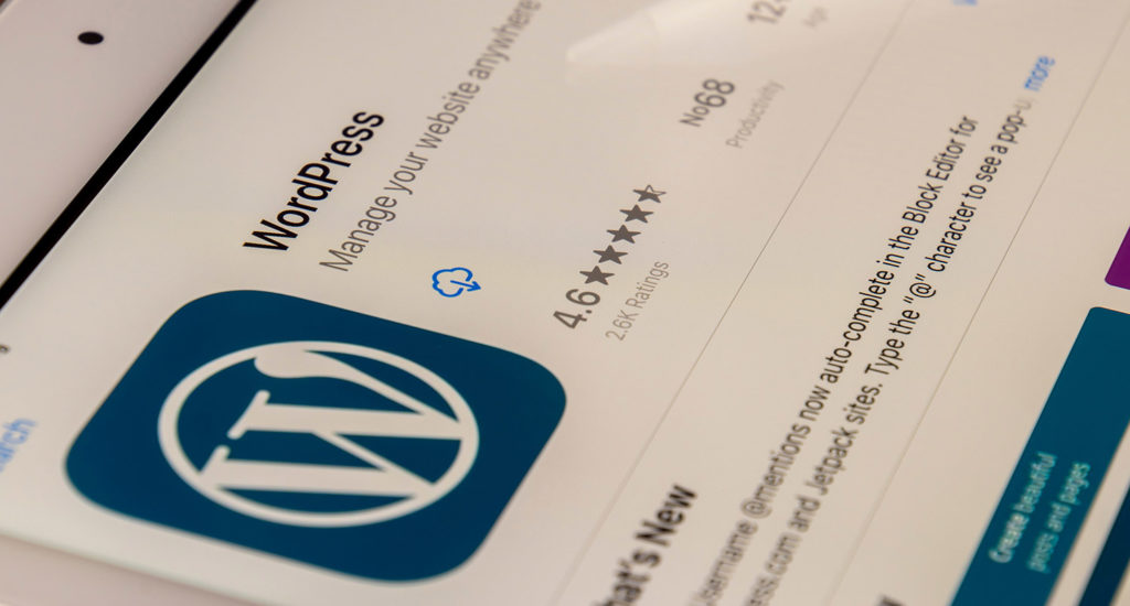 The WordPress Icon for the WordPress app in the Apple App Store
