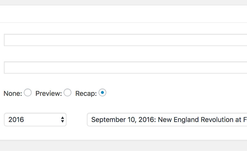 Sports Bench custom fields for posts
