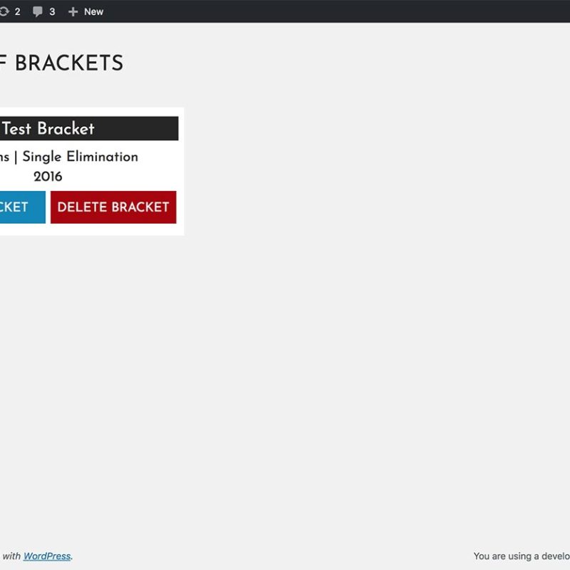 Sports Bench playoffs admin page
