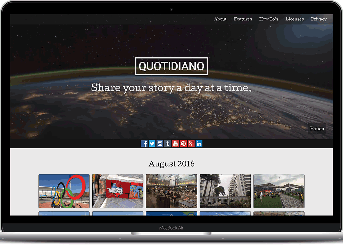 Quotidiano homepage on a laptop screen