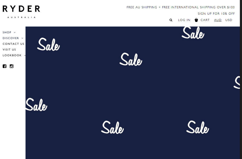 Old homepage for Ryder Australia