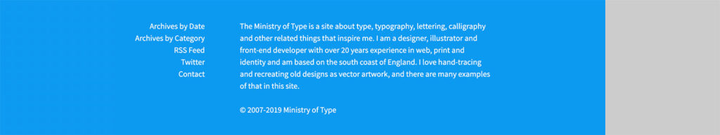 Ministry of Type footer