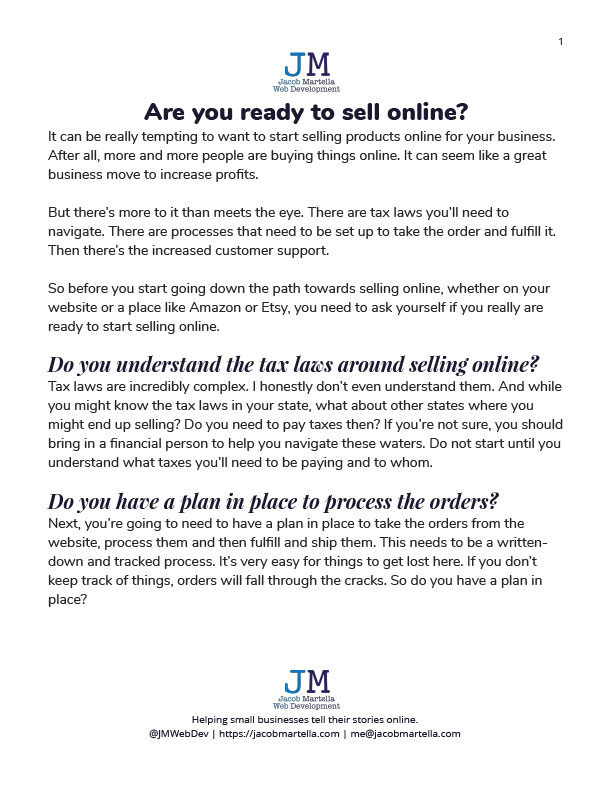 Are you ready to sell online?