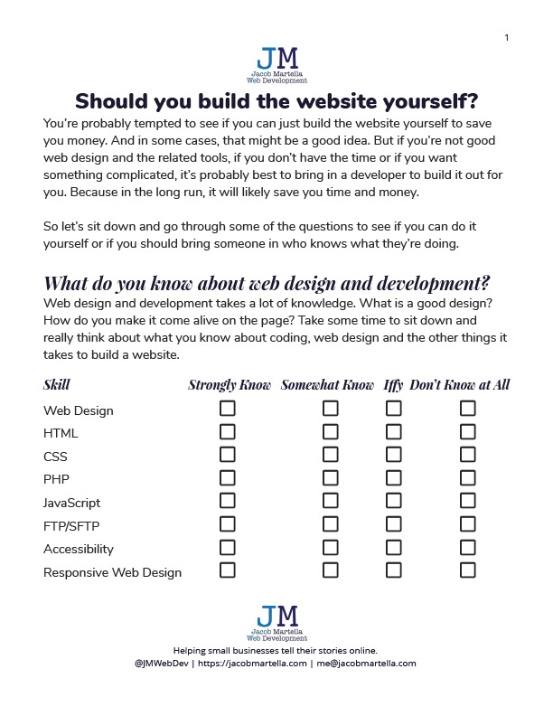 Should you build the website yourself?