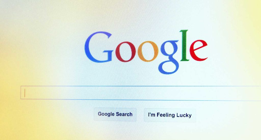Screenshot of the Google search homepage