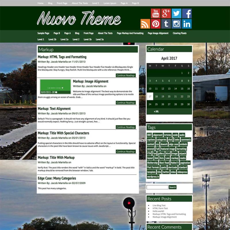 Archive Template for the Nuovo WordPress template