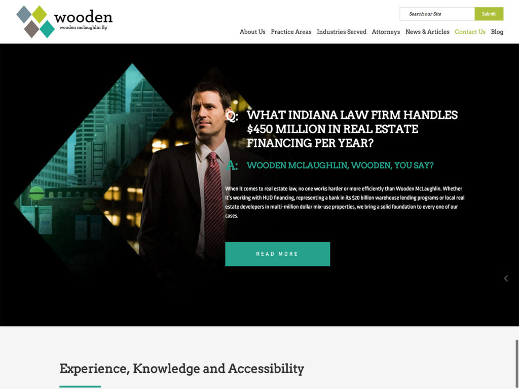 Wooden Lawyer website homepage