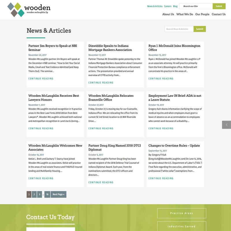 Blog page for the Wooden Lawyers website
