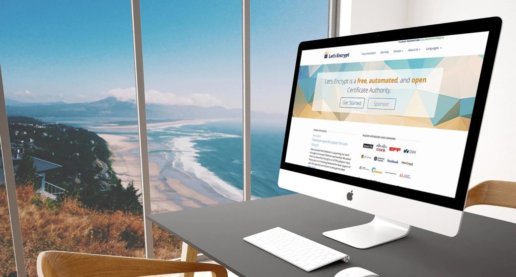 Screenshot of Let's Encrypt homepage offering free SSL certificates