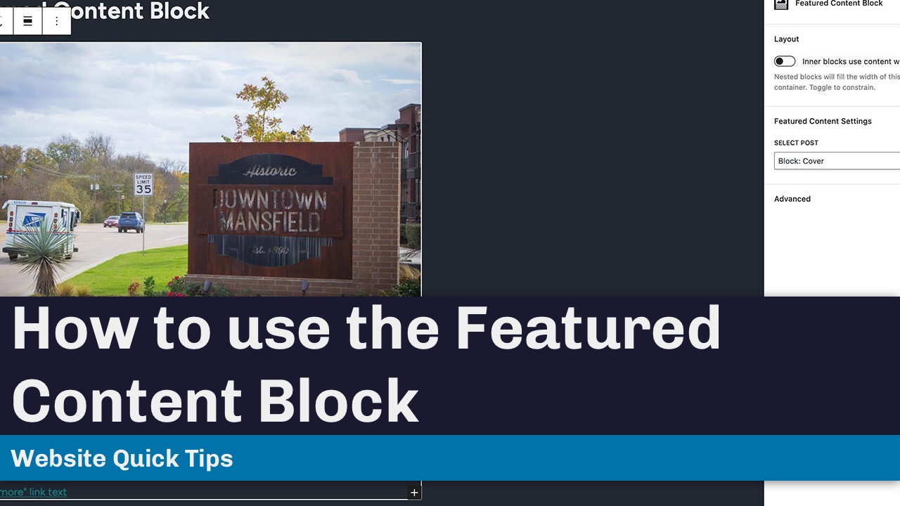 How to use the Featured Content Block