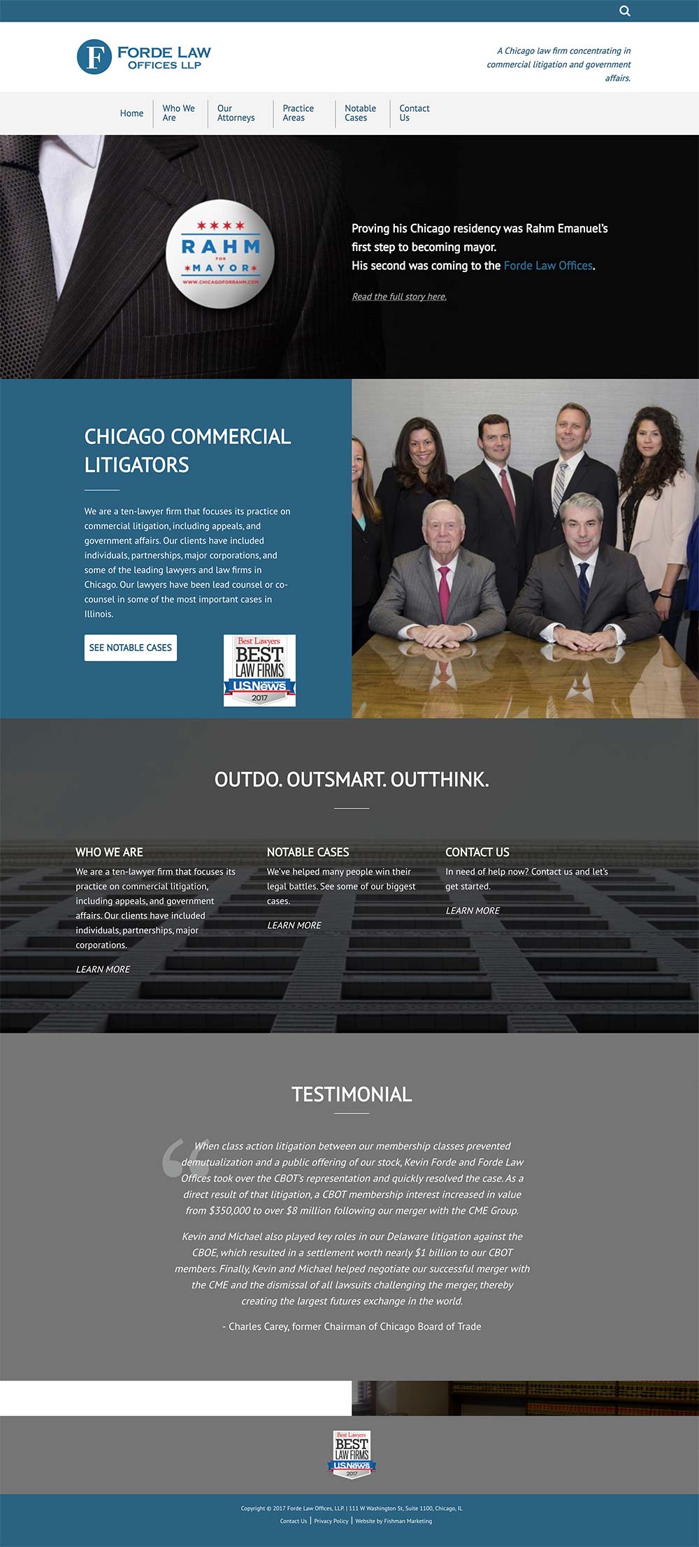 Homepage for the Forde Law Offices website