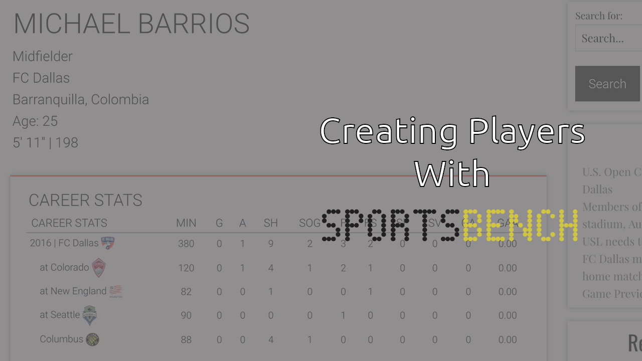 Creating Players With Sports Bench