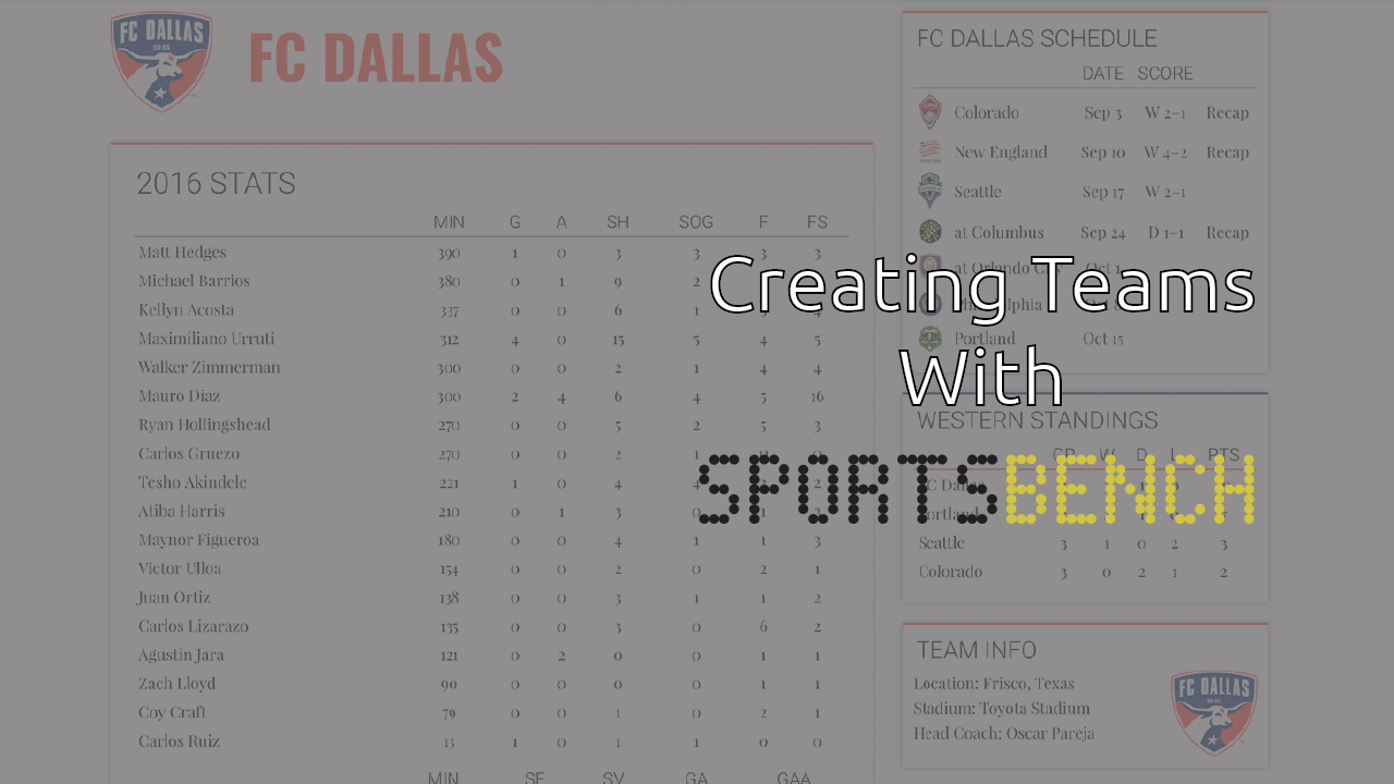 Creating Teams With Sports Bench