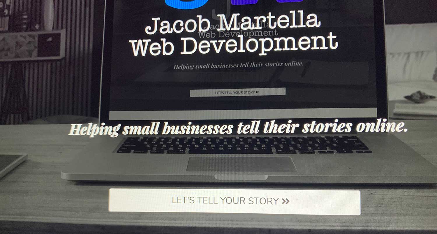 Call to action on Jacob Martella homepage