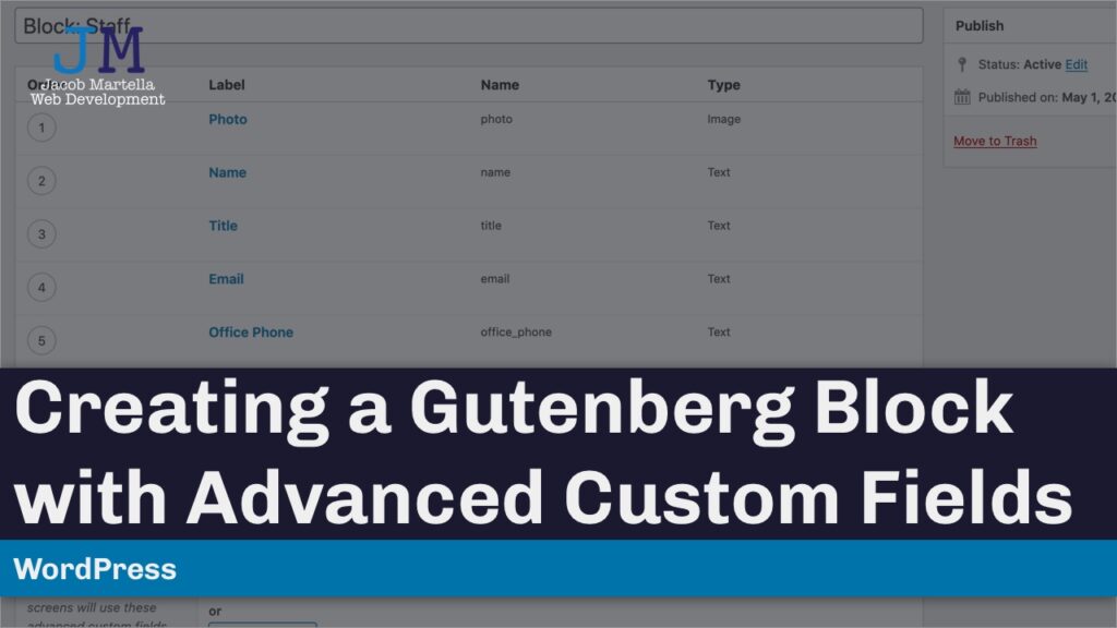 Creating Gutenberg Blocks with Advanced Custom Fields