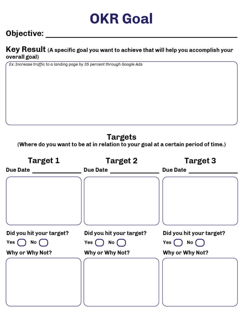Objective and Key Results worksheet