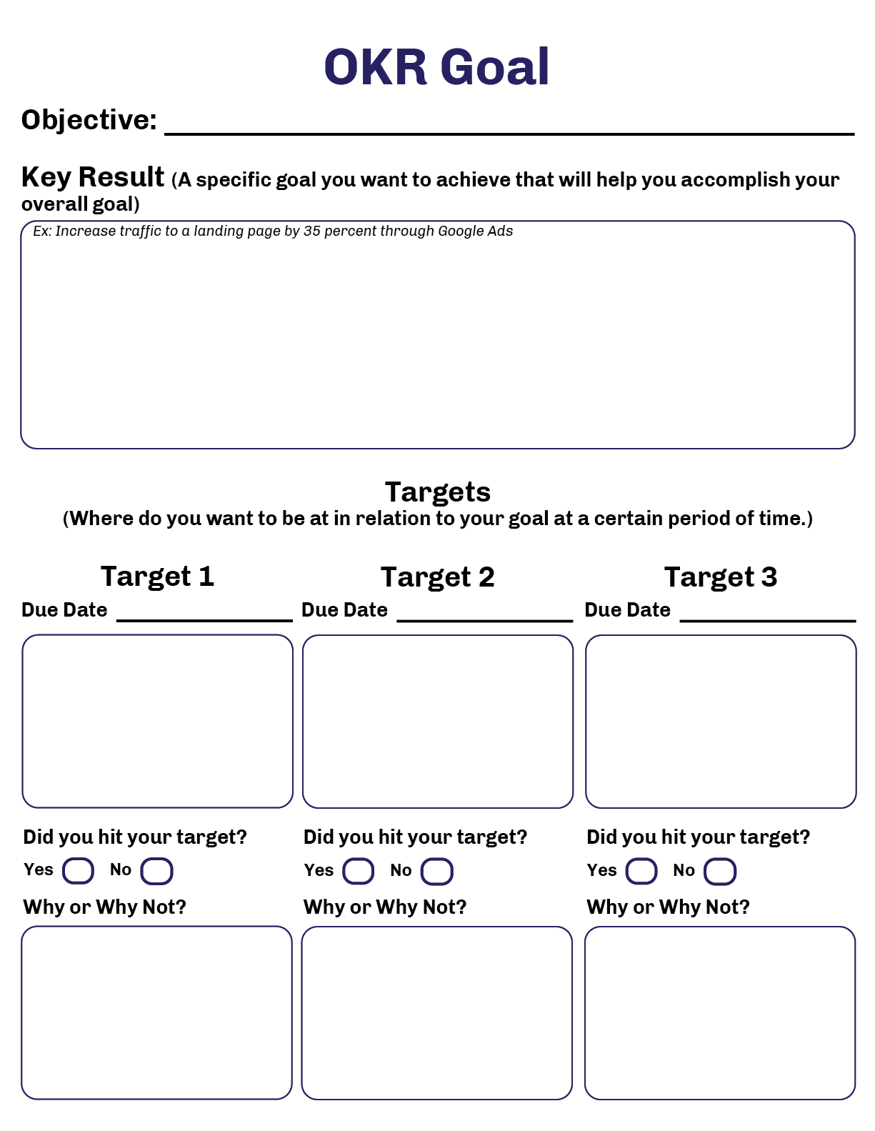 Objective and Key Results worksheet