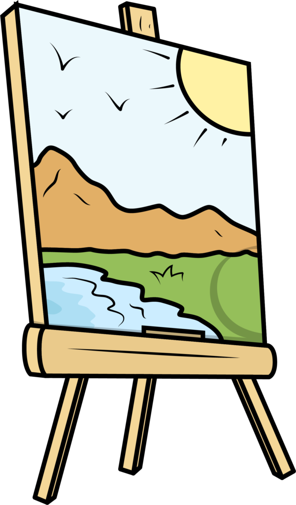 cartoon of a painting on an artboard