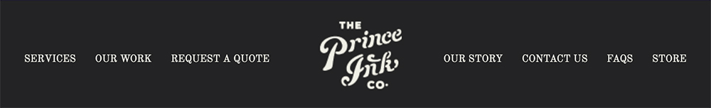 The Prince Ink website header