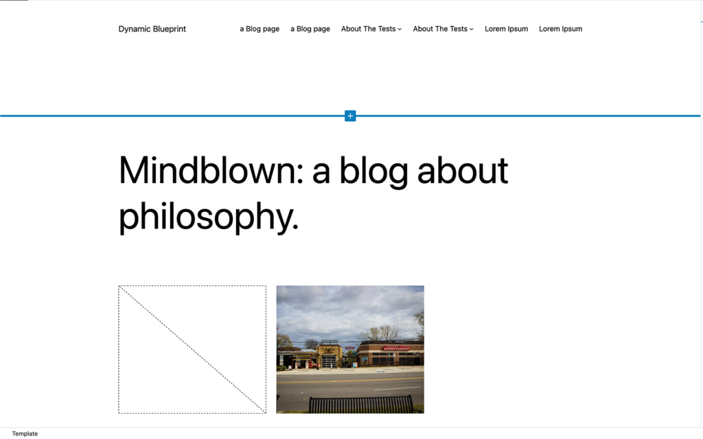 Screenshot of the homepage editor with the Twenty Twenty-Three theme