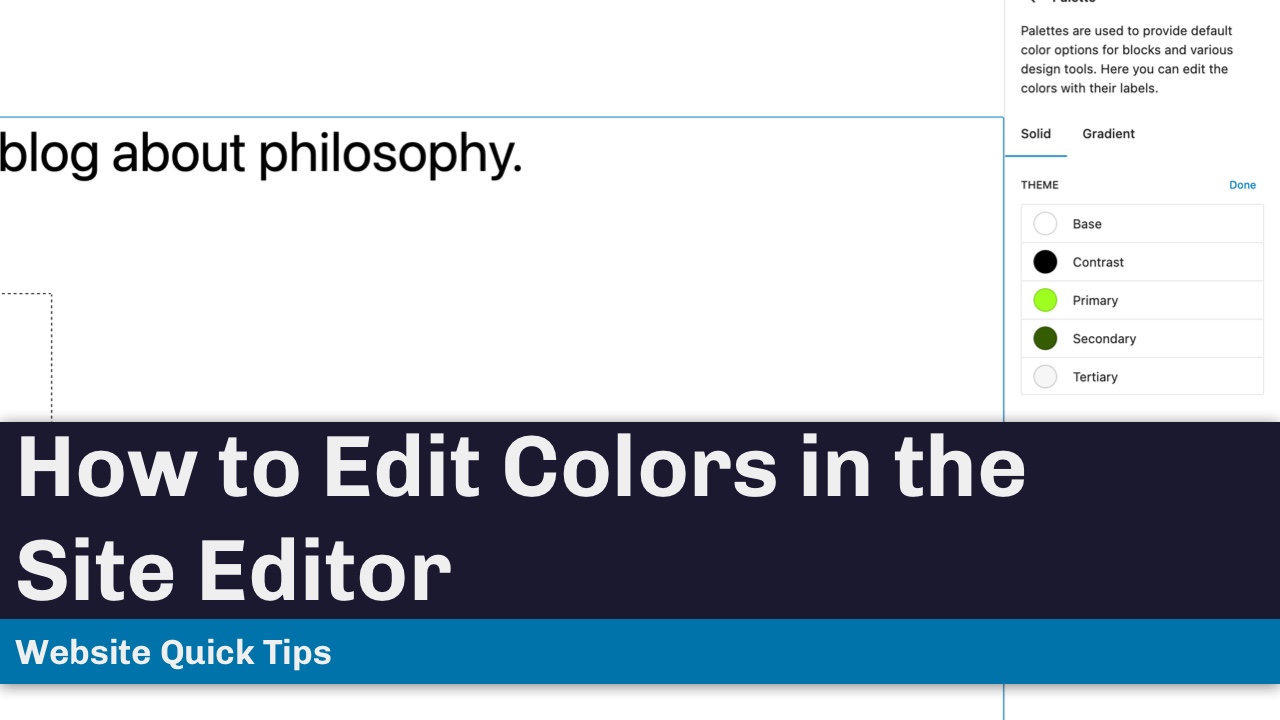 How to Edit Colors in the WordPress Site Editor