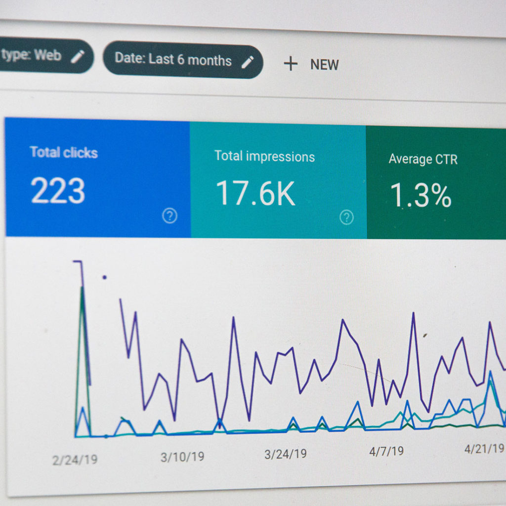 a Google Search Console dashboard for a website
